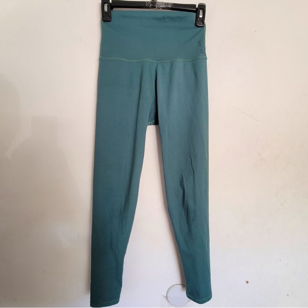 barre3 Green High Waisted Full Length Workout Leggings Tights Pants Size Large